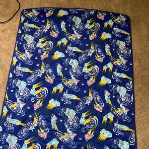 Vintage kids space themed homemade lightweight quilt blanket